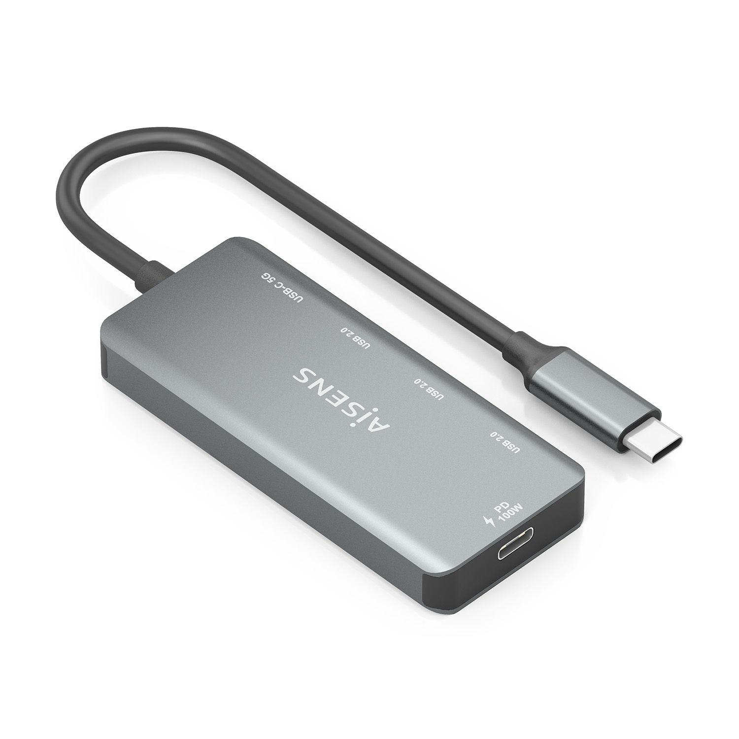 A109-0945 - Hub AISENS USB-C a 3xUSB 2.0 PD 100W Gris (A109-0945)