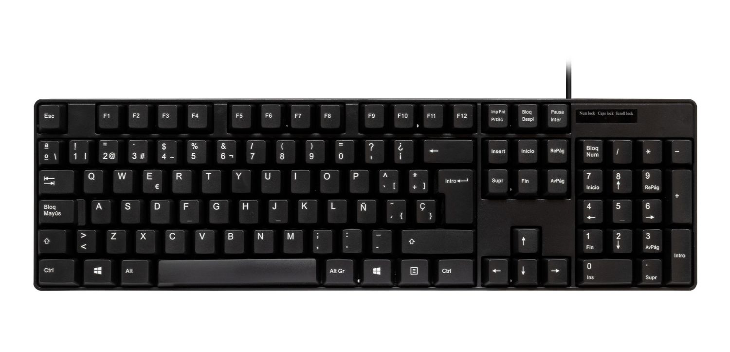 UK50545 - Kit Teclado + Ratn UNYKA OEM 105 Teclas USB ptico 1200dpi Negro Mate (UK50545)