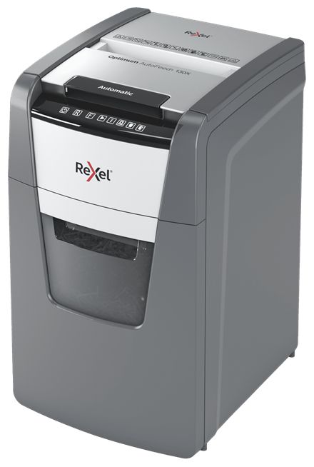 2020130XEU - Destructora Rexel Optimum AutoFeed 130X Papel/tarjetas de Crdito/Grapas/Clips Corte en Partculas P-4 44L Negra (2020130XEU)