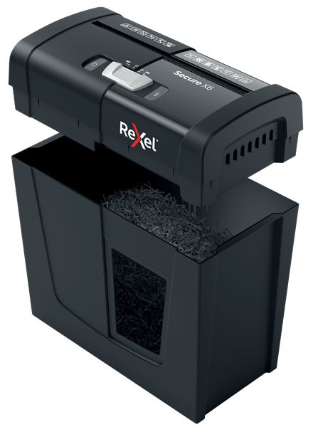 2020122EU - Destructora Rexel Secure X6 Papel/Grapas/Clips Corte en Partculas P-4 10L Negra (2020122EU)