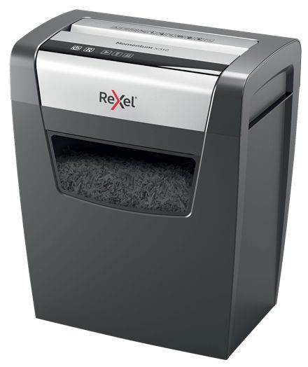 2104572EU - Destructora Rexel Momentum X312 Corte Cruzado P-3 23L Negra/Gris (2104572EU)