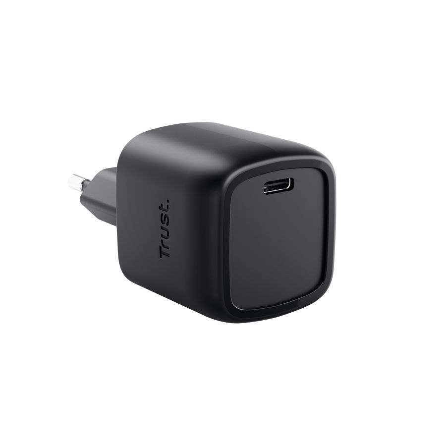 25519 - Cargador de Pared Trust Maxo GaN 30W QC 3.0 1xUSB-C Negro (25519)