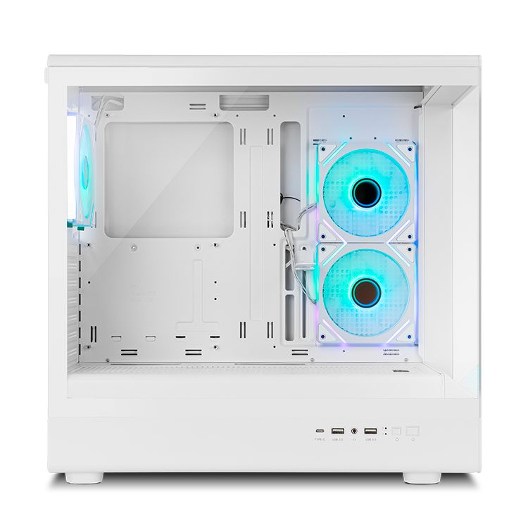 NXINFTYIOTAWH - Caja Nox Infinity Iota Panel Lateral de Cristal Templado ARGB 1xUSB-A 3.0 1xUSB-C 3.1 ATX ITX mATX Blanca (NXINFTYIOTAWH)