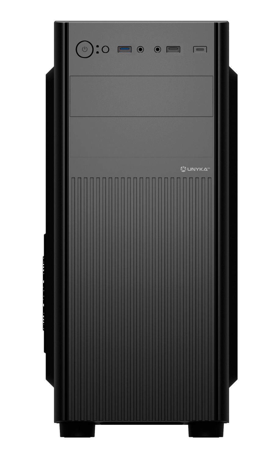 UK180260 - Caja UNYKA UK8026 1xUSB 2.0 1xUSB-A 3.0 1xUSB-C 3.1 ATX ITX mATX Negra (UK180260)