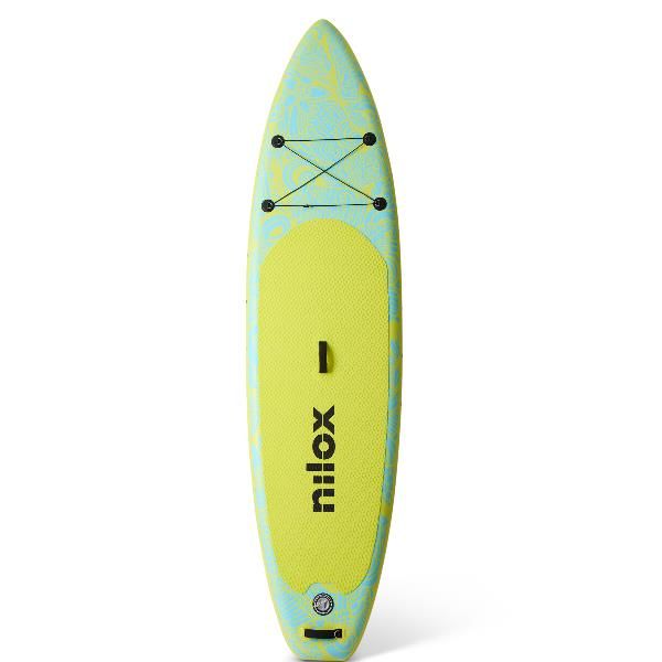 NXWTRSUP - Tabla de Paddle Surf Nilox Wai hasta 150Kg, 335x84x15cm, mochila +pala aluminio+Bomba inflado+ correa seguridad. Amarillo Lima (NXWTRSUP)
