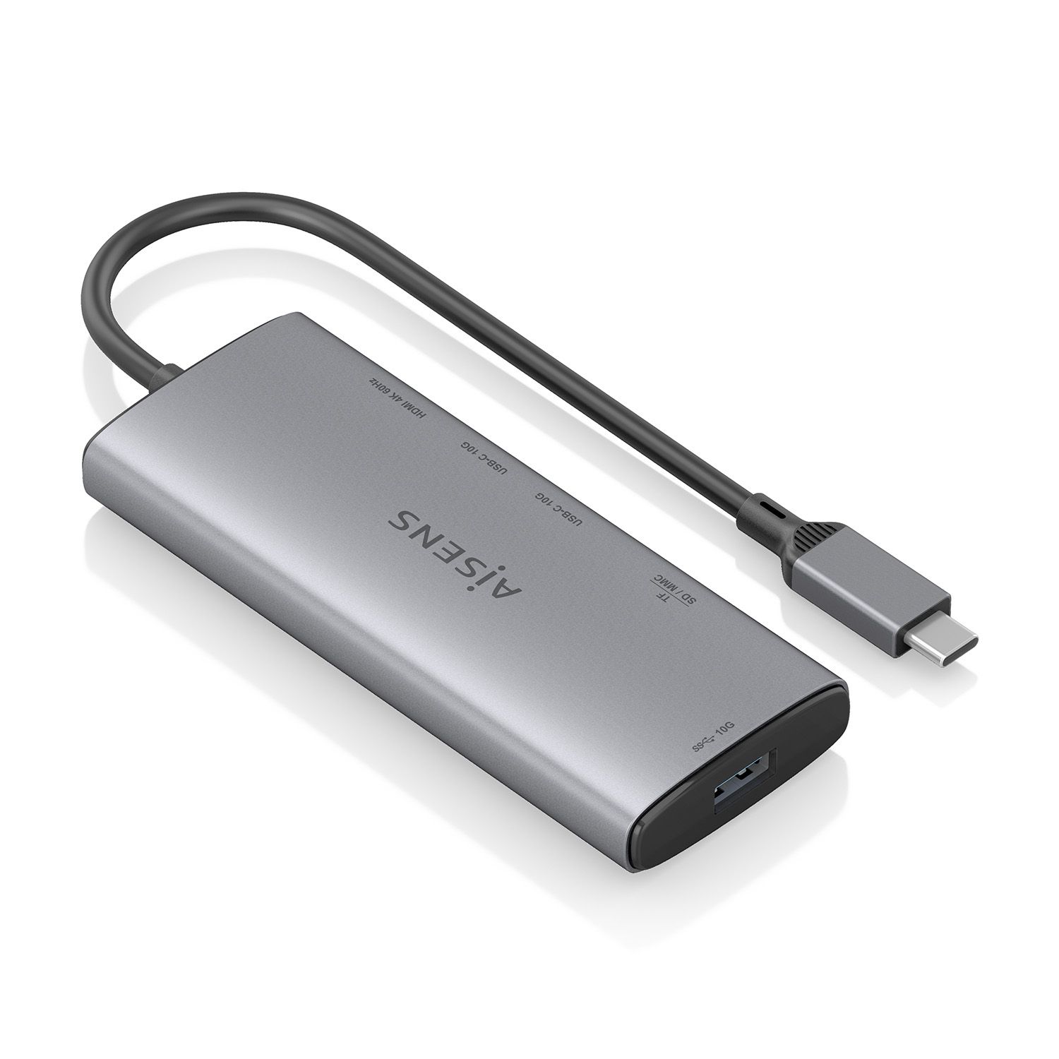 ASUC-6P029-GR - Docking Station AISENS 6en1 USB-C 3.0 a 1xUSB-A/2xUSB-C/1xHDMI/Lector Tarjetas 4K/60Hz Gris (ASUC-6P029-GR)