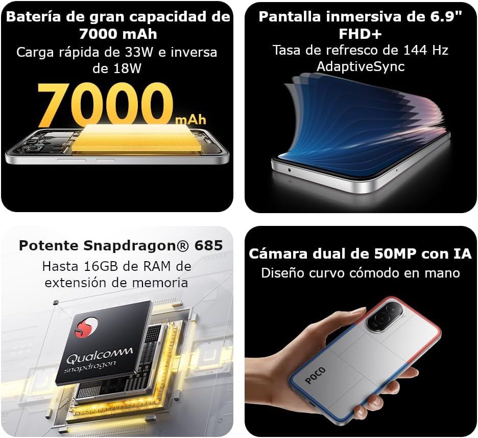 XIA-SP POCO M7 8-256 SV - Smartphone XIAOMI Poco M7 6.9