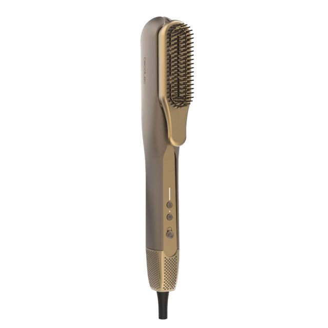 A01_EU01_111302 - Plancha de pelo Cecotec AirLisse 2in1 ForceDry Champagne, con flujo de aire potente 19,7 l/s, cabezales imantados, para todo tipo de cabellos, funcin plasma, motor brushless, 4 temperaturas y 2 velocidades de aire. (A01_EU01_111302)