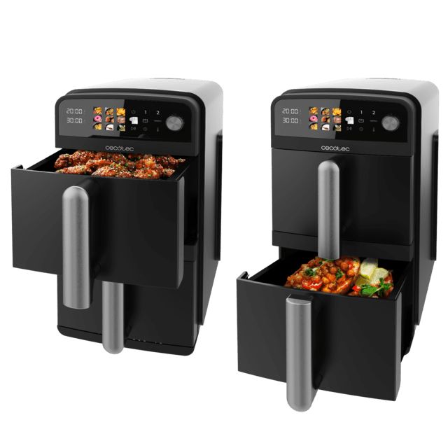 A01_EU01_109329 - Freidora Aire Cecotec Cecofry DuoLevel 10000, 2cubetas superpuestas de 5L, 2400 W de potencia, control tctil, y 6 programas preconfigurados para una coccin rpida y saludable. (A01_EU01_109329)