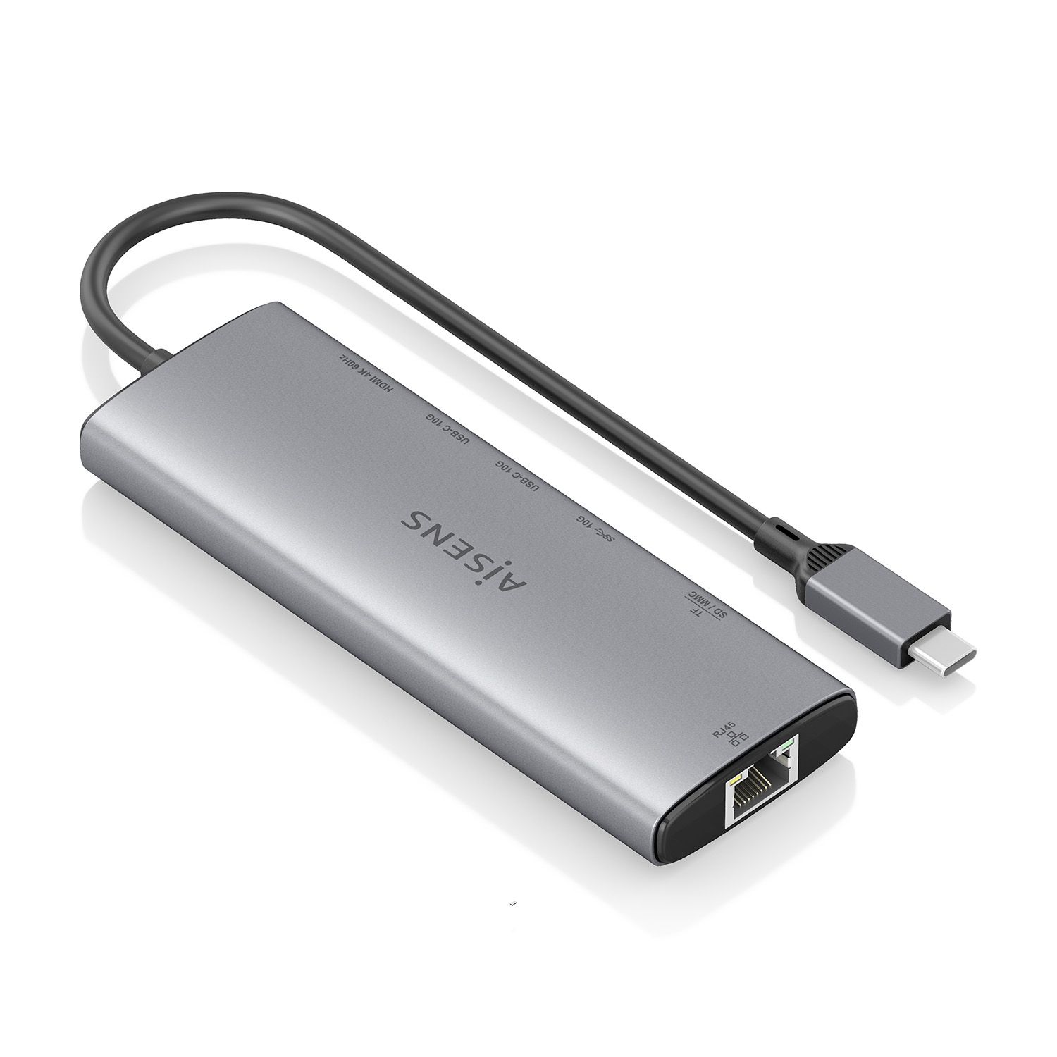 ASUC-7P032-GR - Docking Station Aisens 7en1 Usb-C a 1xHDMI, 1xRJ45, 1xUsb-A 10G, 2xUsb-C 10G, 1xSD, 1xMicro SD, Gris. (ASUC-7P032-GR)
