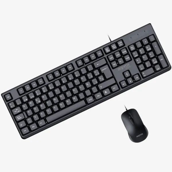 APPMX245 - Kit Teclado + Ratn APPROX 105 Teclas USB 2.0 1000dpi Cable 1.45m Negro (APPMX245)
