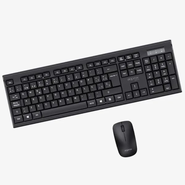 APPMX410 - Kit Teclado + Ratn APPROX Multimedia 105 Teclas Wireless 2.4GHz 1000dpi 3 Botones Negro (APPMX410)