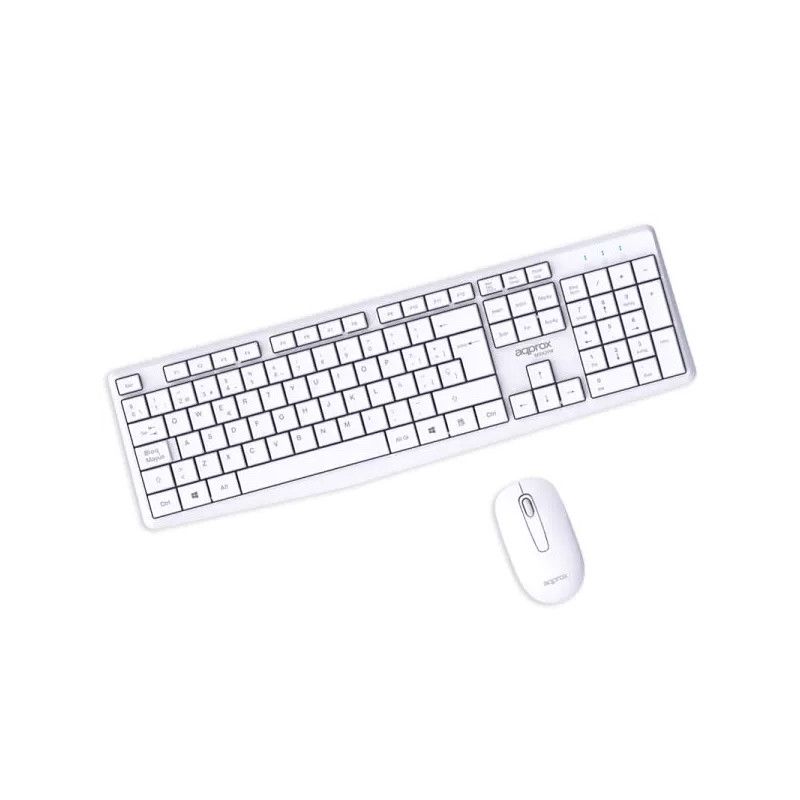 APPMX420W - Kit Teclado + Ratn APPROX Multimedia 105 Teclas Wireless 2.4GHz 1000dpi 3 Botones Blanco (APPMX420W)