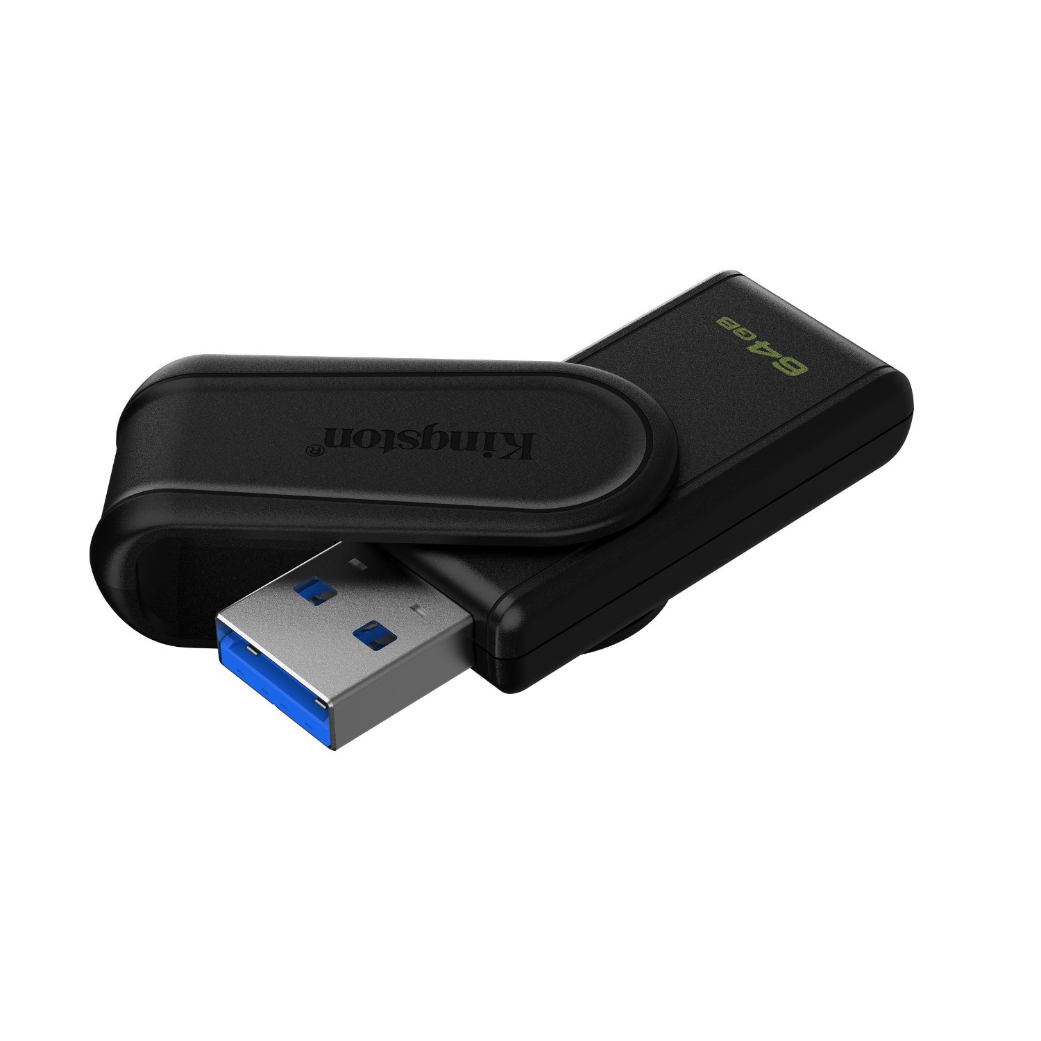 DTXS/64GB - Pendrive Kingston DataTraveler Exodia S 64Gb Usb3.2, Tapn giratorio, Negro. (DTXS/64GB)