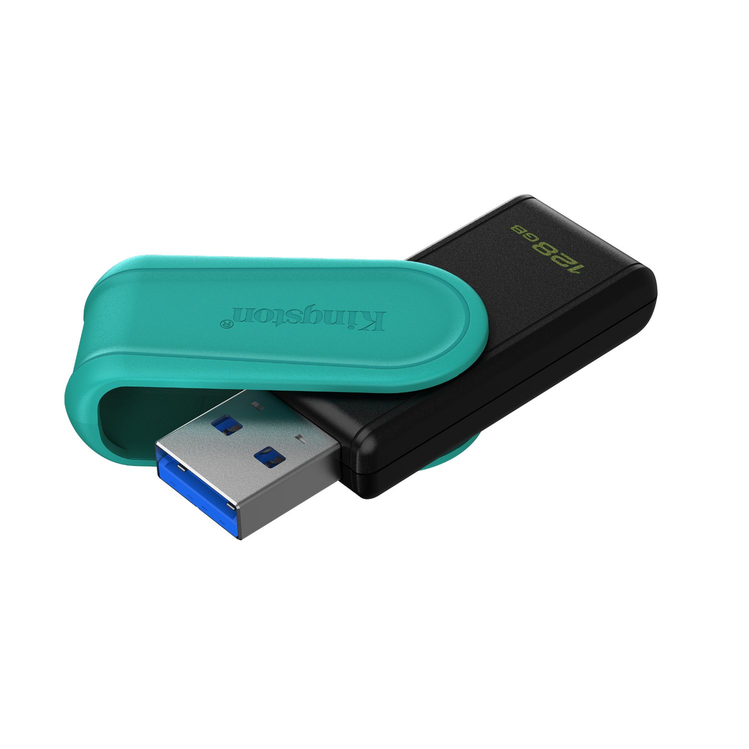 DTXS/128GB - Pendrive Kingston DataTraveler Exodia S 128Gb Usb3.2, Tapn giratorio, Negro/Turquesa. (DTXS/128GB)