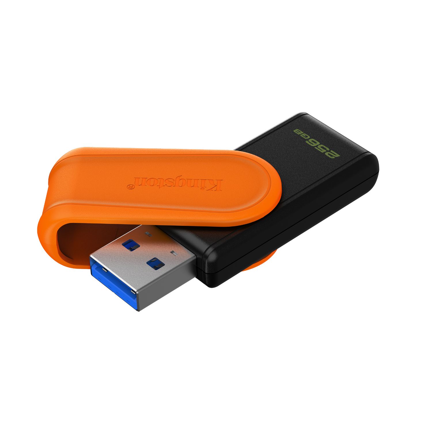 DTXS/256GB - Pendrive Kingston DataTraveler Exodia S 256Gb Usb3.2, Tapn giratorio, Negro/Naranja. (DTXS/256GB)
