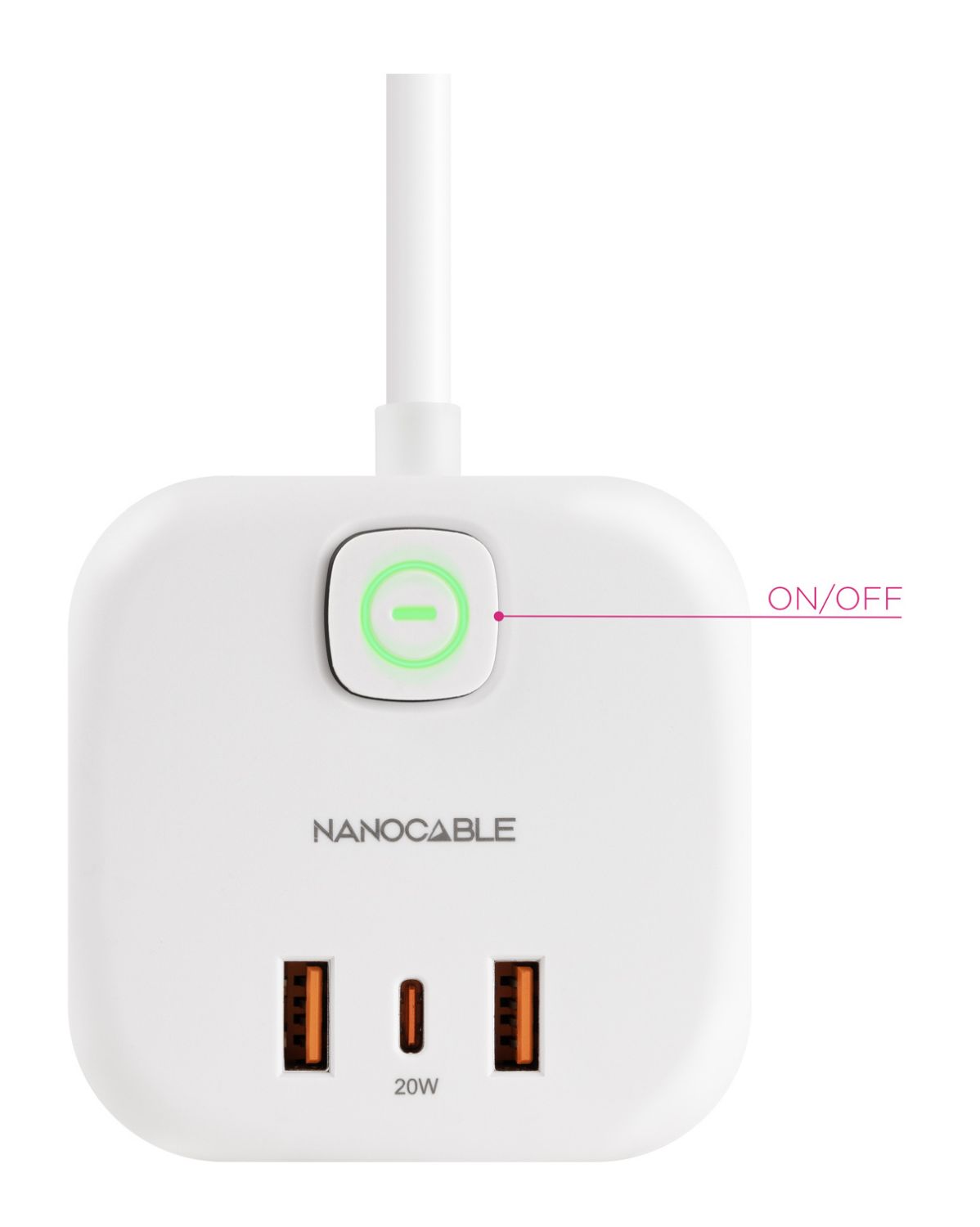 10.37.0011 - Regleta de Sobremesa Nanocable 3xSchuko 2xUSB-A 1xUSB-C PD 20W Interruptor Cable 1.4m Blanco (10.37.0011)