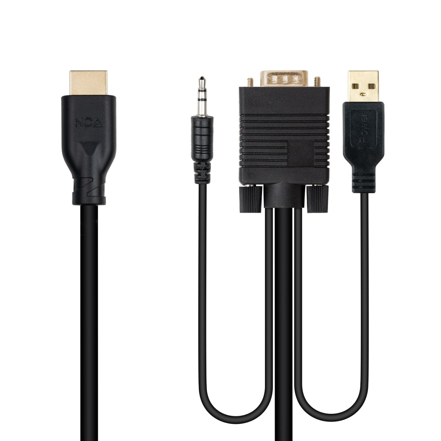 10.15.4612 - Cable Conversor Nanocable VGA/M+Audio/M+Usb-A/M a HDMI/M 1.8m (10.15.4612)