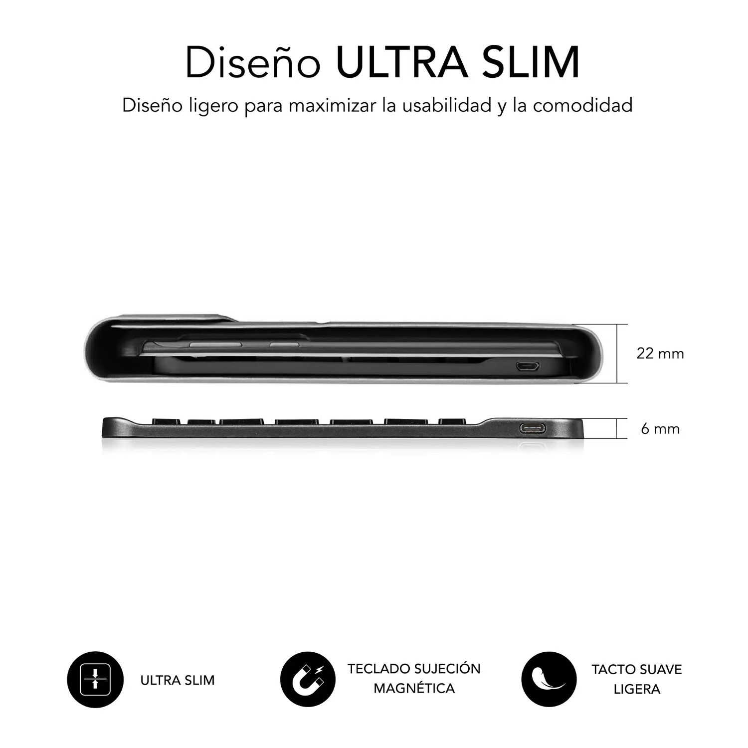 SUBKT3-BTL320 - Funda con Teclado SUBBLIM Shock Case Lenovo Tab 10.1