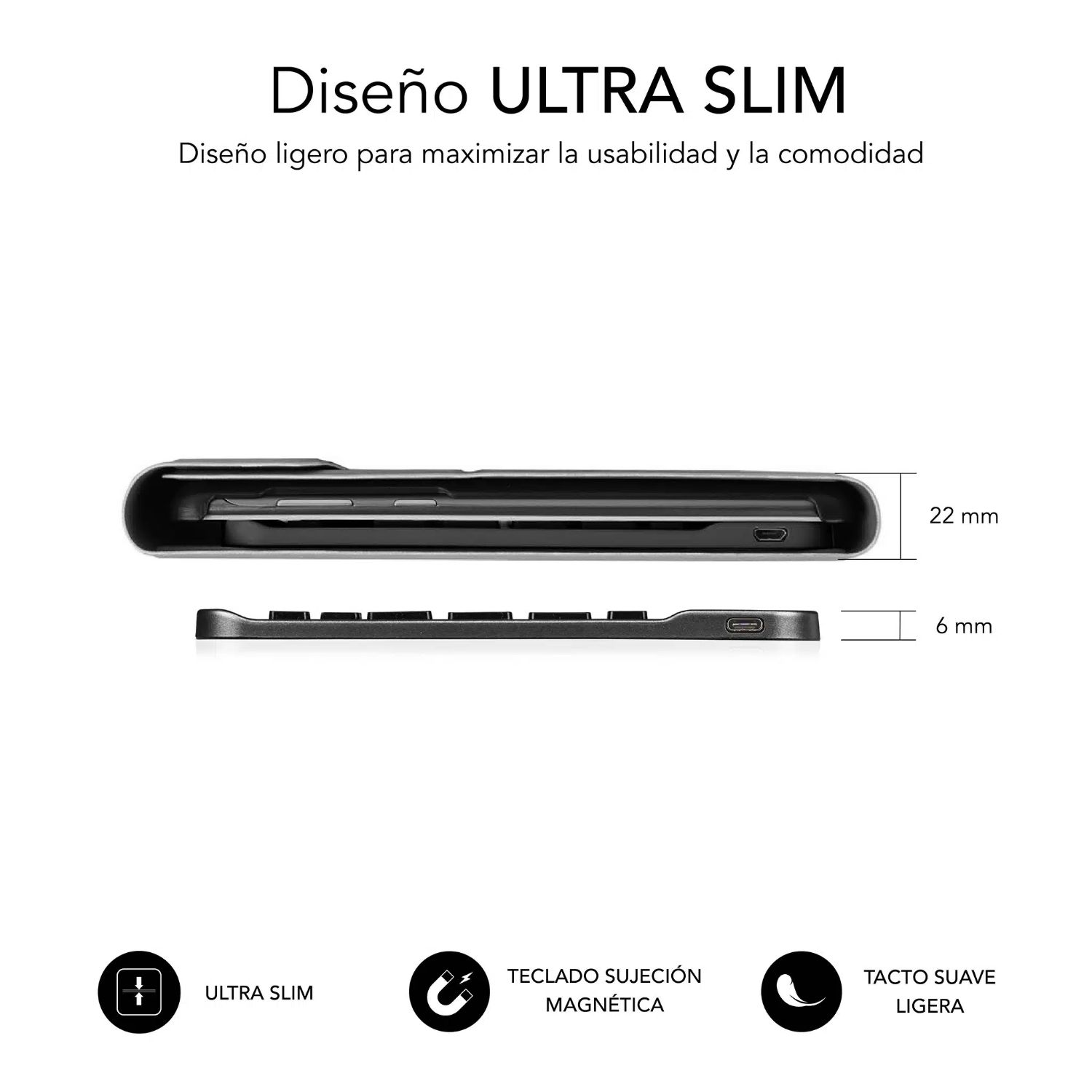 SUBKT3-BTL340 - Funda con Teclado SUBBLIM Keytab Pro BT Lenovo Idea Tab 11