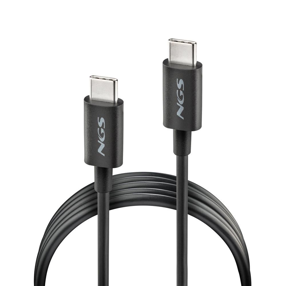 ZYRO60W-1BLACK - Cable NGS Usb-C a Usb-C 1m carga rpida de dispositivos de hasta 60W, Negro (ZYRO60W-1BLACK)