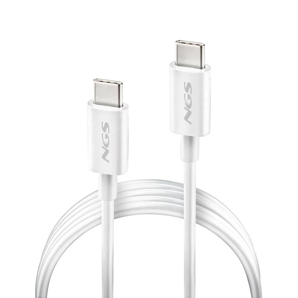 ZYRO60W-1WHITE - Cable NGS Usb-C A Usb-C 1m, carga rpida de dispositivos de hasta 60W. Blanco (ZYRO60W-1WHITE)