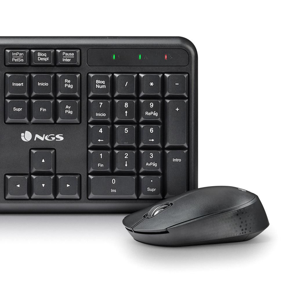 HARMONYKIT - Teclado+Ratn NGS harmony Wireless con 12 teclas multimedia, Negro.(HARMONYKIT)