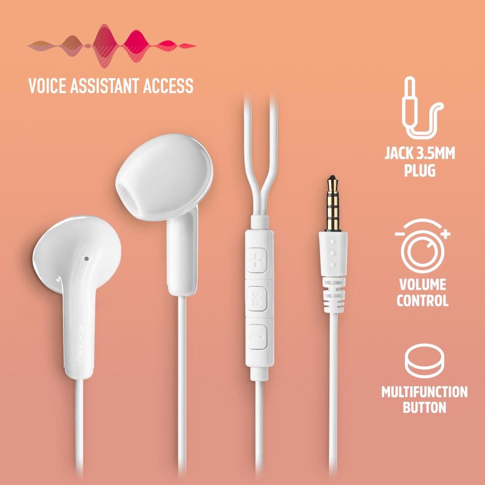 CROSSFLIPWHITE - Auriculares NGS Intraurales Jack3.5mm Blanco (CROSSFLIPWHITE)