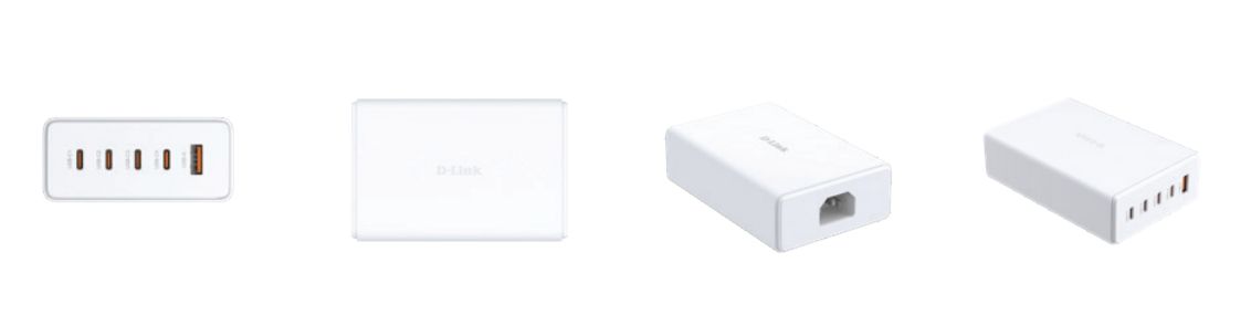 DCF-241/E - Cargador D-Link GaN 240W PD 3.1 QC 3.0/4.0 1xUSB-A 4xUSB-C Blanco (DCF-241/E)