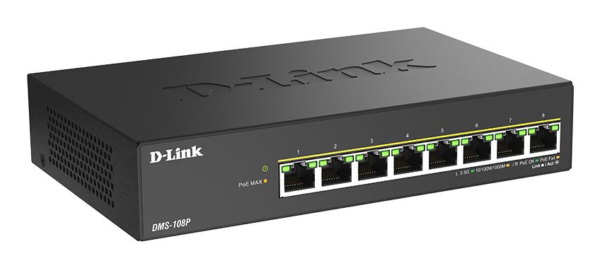DMS-108P/E - Switch D-Link 8xRJ45 PoE 290W Ethernet GbE/2.5 GbE Negro (DMS-108P/E)