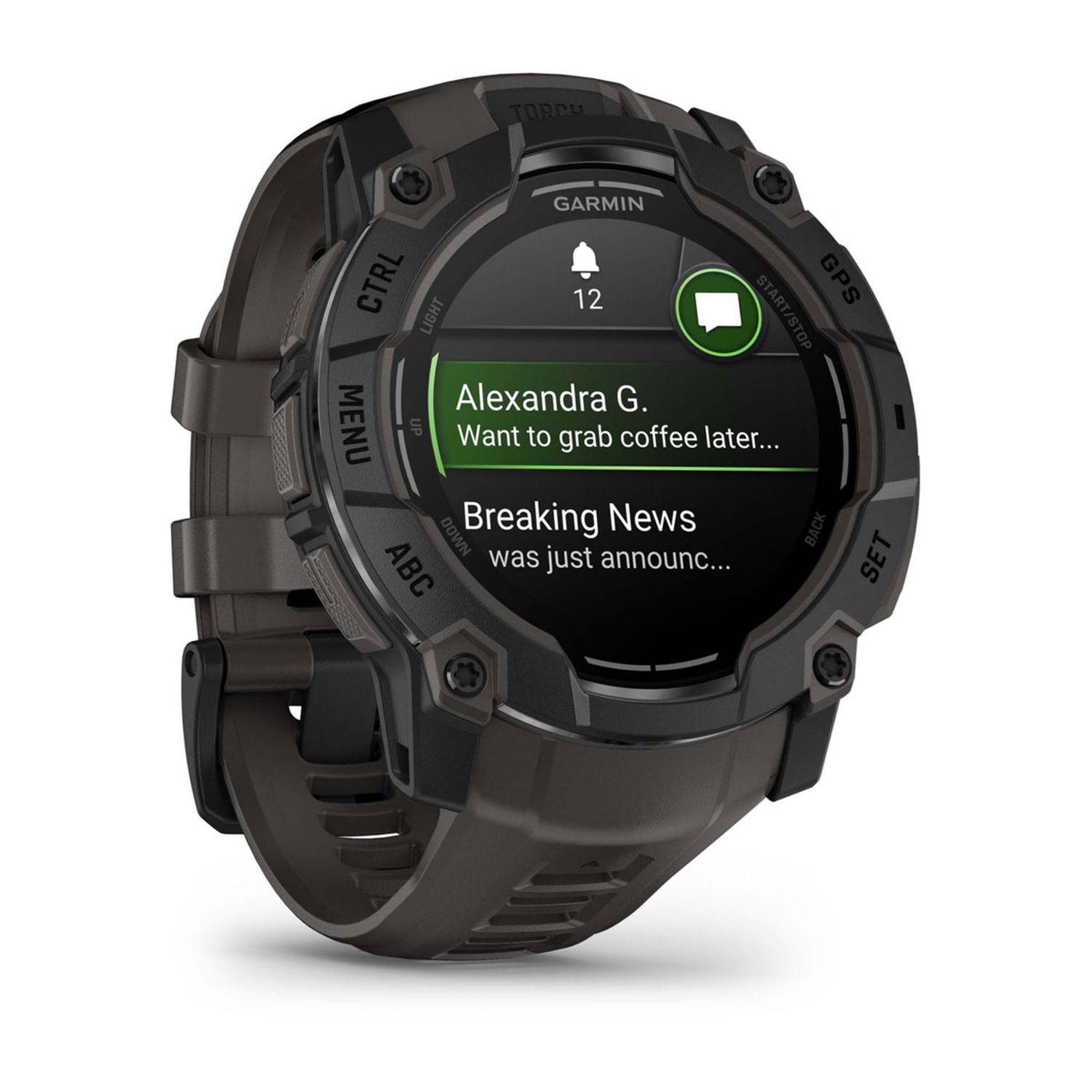 010-03020-00 - Smartwatch Garmin Instinct 3 Digital AMOLED Tctil Color 1.3? 50mm Multideporte Bluetooth GPS Negro Correa Carbn (010- 03020-00)