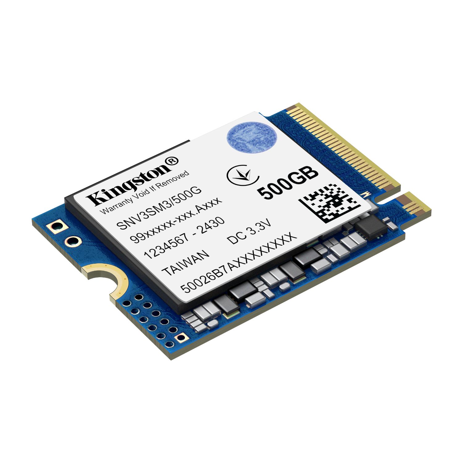 SNV3SM3/500G - Disco SSD Kingston 500Gb M.2 2230 NVMe PCIe 4.0 3D NAND Lectura 5000 Mb/s Escritura 3000 Mb/s PC/Consola de Juegos (SNV3SM3/500G)