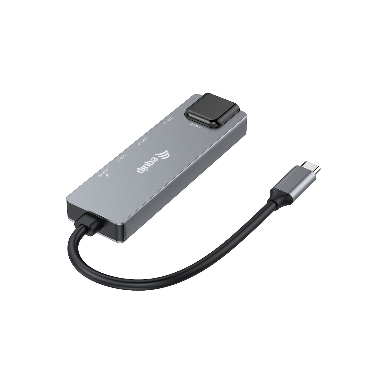 133496 - Adaptador EQUIP USB-C 3.0 a 2xUSB-A 3.0/2xUSB-C 3.0 PD 3.0 100W/1xRJ45 Ethernet 2.5 GbE 0.25m Gris (EQ133496)