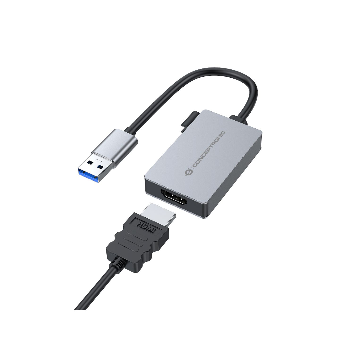ABBY22G - Adaptador CONCEPTRONIC USB-A 3.0/M a HDMI 1.4/H FHD/60Hz Gris (ABBY22G)