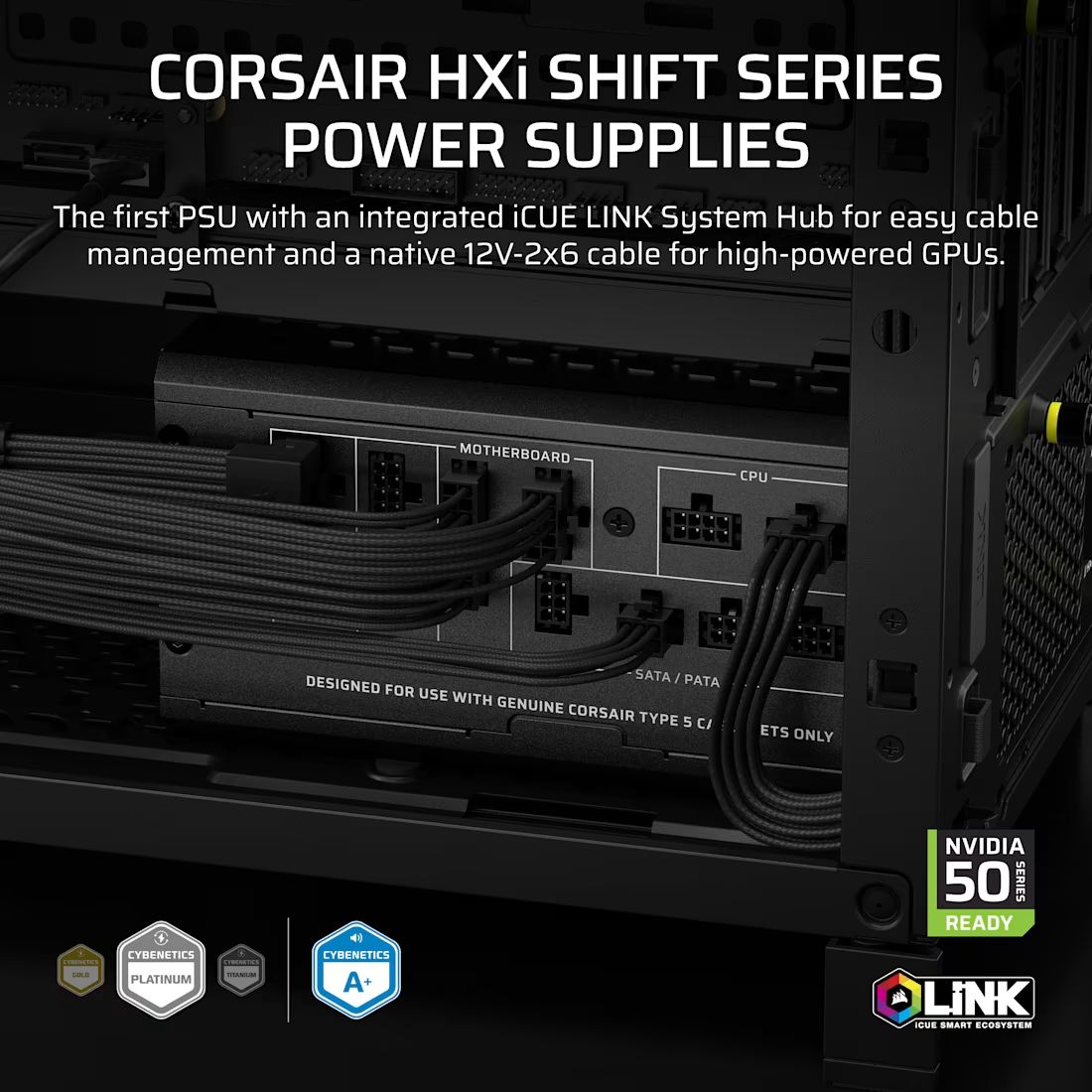 CP-9020265-EU - Fuente Corsair ICUE LINK HX1000I SHIFT ATX 1000W Platinum Negra (CP-9020265-EU)
