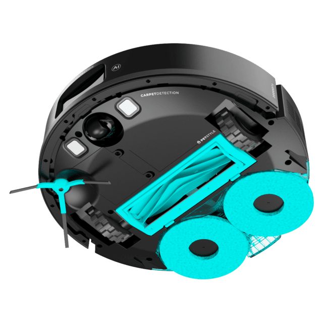 A01_EU01_115944 - Robot aspirador Cecotec Conga M100 Spin AI, con mopas giratorias elevables. Inteligencia Artificial y 20000 Pa de succin. Cepillo de silicona antienredos. Autonoma hasta 220?m2. Control App 3.0. (A01_EU01_115944)