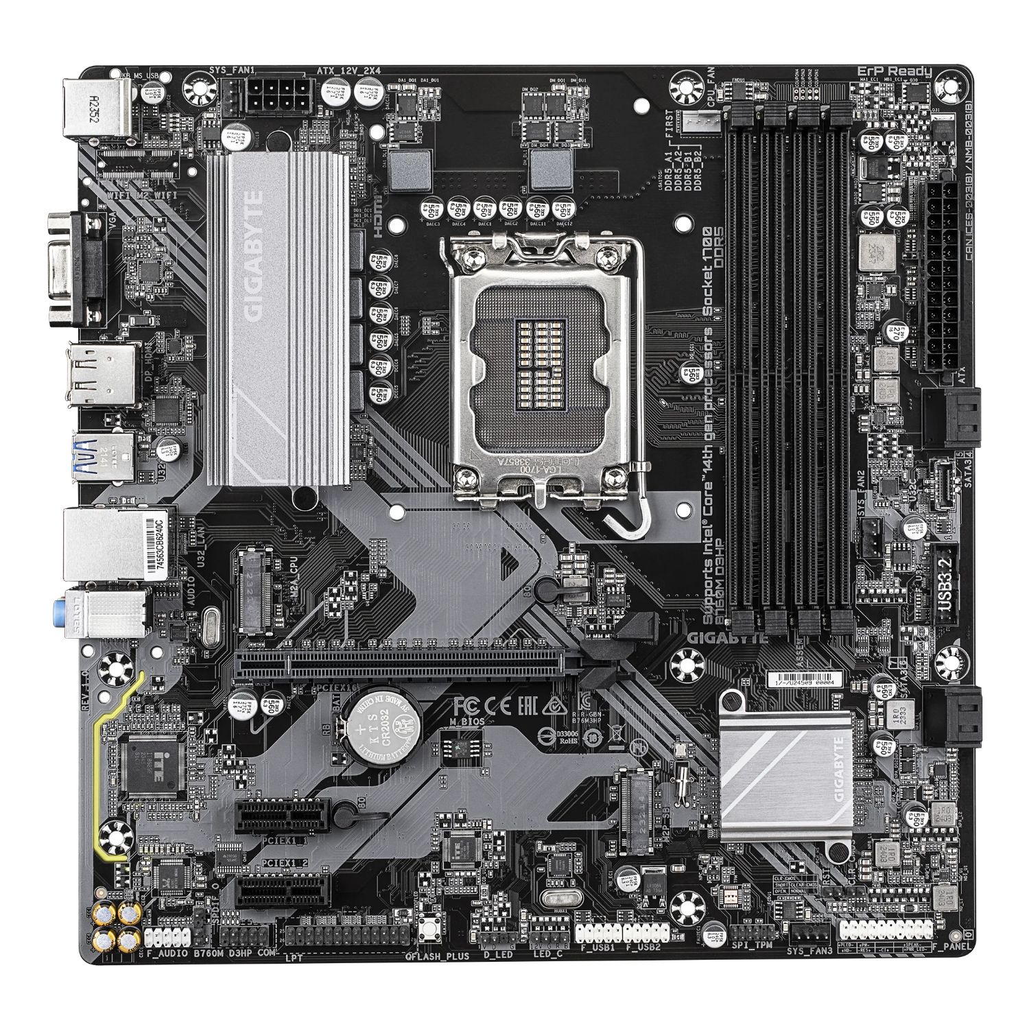 B760M D3HP G10 - Placa base GIGABYTE B760M D3HP: (1700) 4DDR5 M.2 SATA3 USB DP VGA HDMI RJ45 mATX 7.1 Ethernet