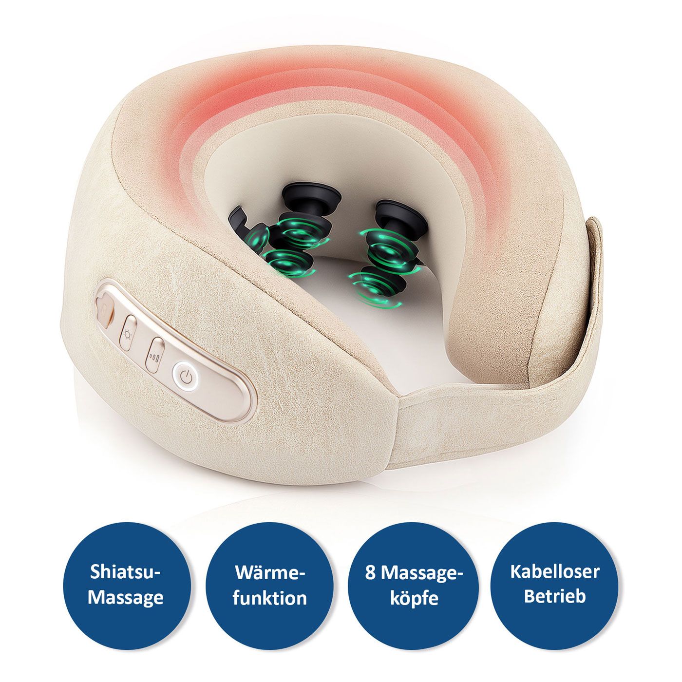 MEDIVON CALM - Masajeador Medivon Calm para cuello con 8cabezales giratorios y calor.