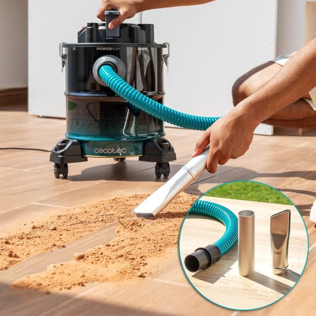 04476 - Aspirador de cenizas y de pellets Cecotec Conga Ash 5000 Free, de 20L, 1200W de potencia y sencillo transporte gracias a sus ruedas y su asa de transporte. (04476)