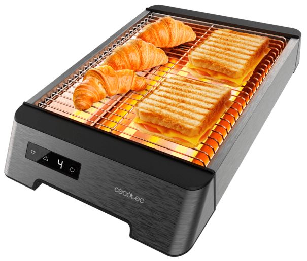 03275 - Tostador plano horizontal Cecotec NiceSlice Touch, tres resistencias con 1000 W para todo tipo de pan o bollera y control tctil. (03275)