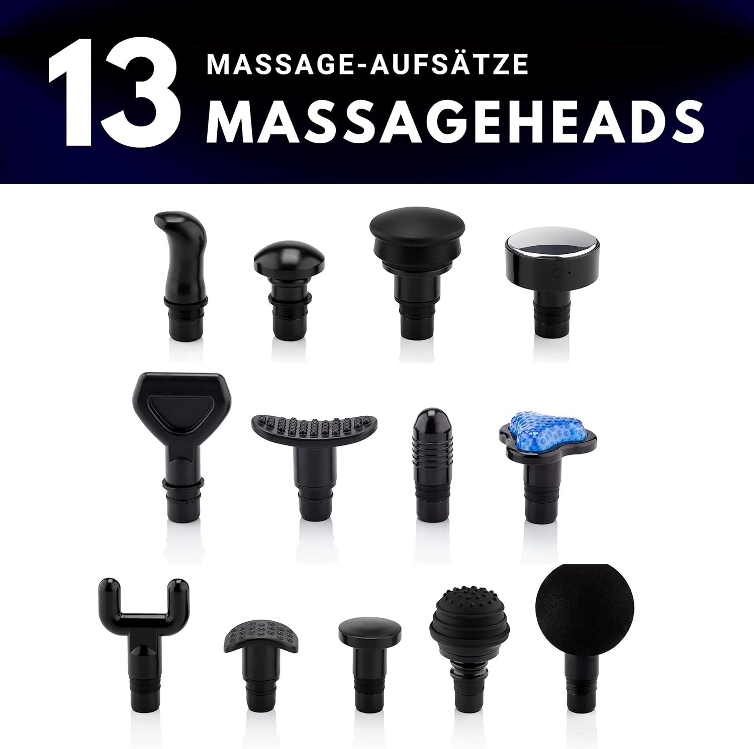 GUN TYTAN PRO - Pistola de masaje Medivon GUN TYTAN PRO 13cabezales, Frio y calor, velocidad ajustable, Mango triangular ergon�mico, Inal�mbrico, Hasta 6 horas de funcionamiento con una sola carga.