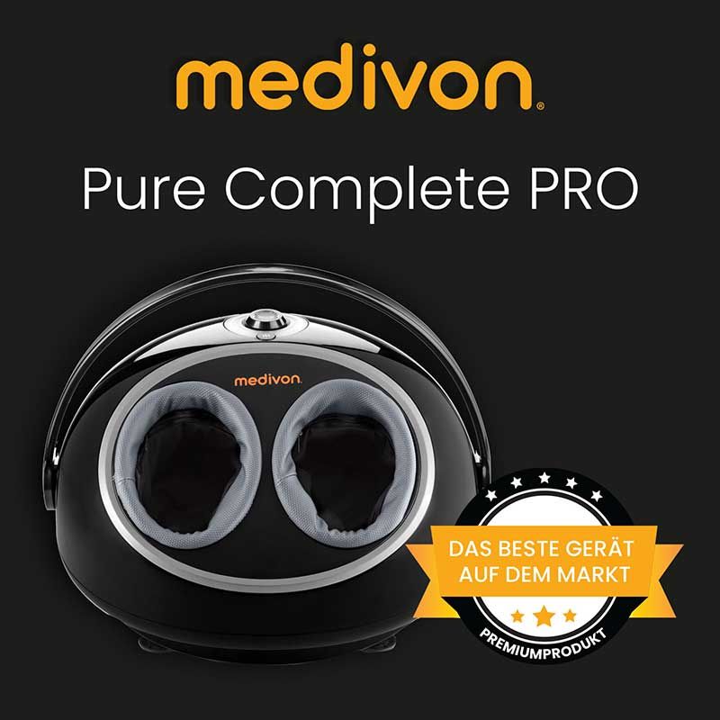 PURE COMPLETE PRO - Masajeador de pies Medeivon PURE COMPLETE PRO, 2 modos de funcionamiento, 3 tipos de masaje, Tecnolog�a de tacto suave, Funci�n de calor, amasamiento, Rodamiento.