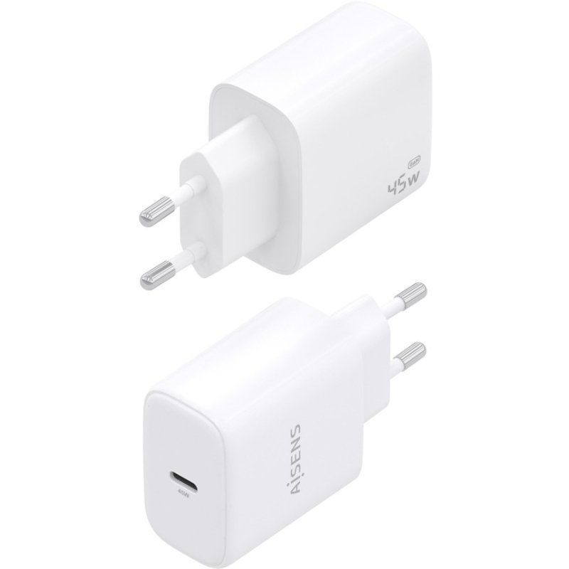 A110-0969 - Cargador de Pared AISENS GaN 45W PD 3.0 1xUSB-C Blanco (A110-0969)