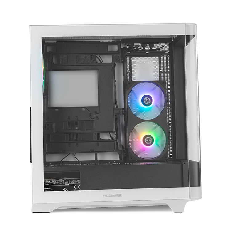 NXHUMMERETHERBW - Caja Gaming NOX Hummer Ether Panel Lateral/Frontal de Cristal Templado 2xUSB-A 3.0 1xUSB-C 3.1 ATX ITX Mini-ITX Negra/Blanca (NXHUMMERETHERBW)