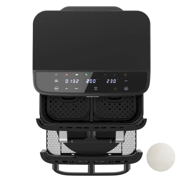 A01_EU01_109979 - Cecofry FoodCourt 18000 4Pizza Freidora de aire 9L y horno de 9L con piedra para pizza, pantalla a color y sincronizaci�n para resultados perfectos. (A01_EU01_109979)