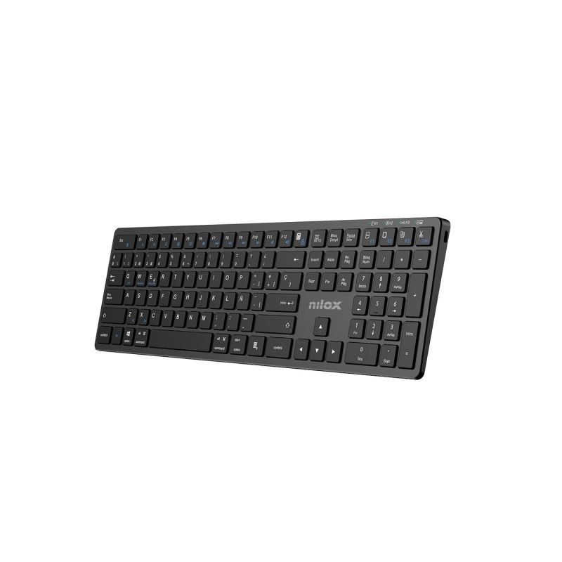 NXKBW01B - Teclado Nilox Profesional Dual Wireless Bluetooth, Negro, con 110 teclas, bater�a de litio de 250mAh y una autonom�a de hasta 75horas. (NXKBW01B)