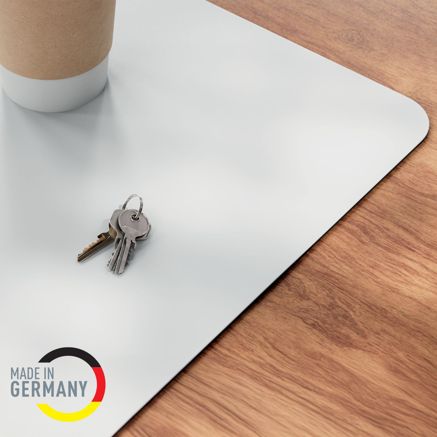 5385-00-85 - Alfombrilla Leitz 70x36cm Gris Claro con acabado mate, fabricada en cuero reciclado. (5385-00-85)