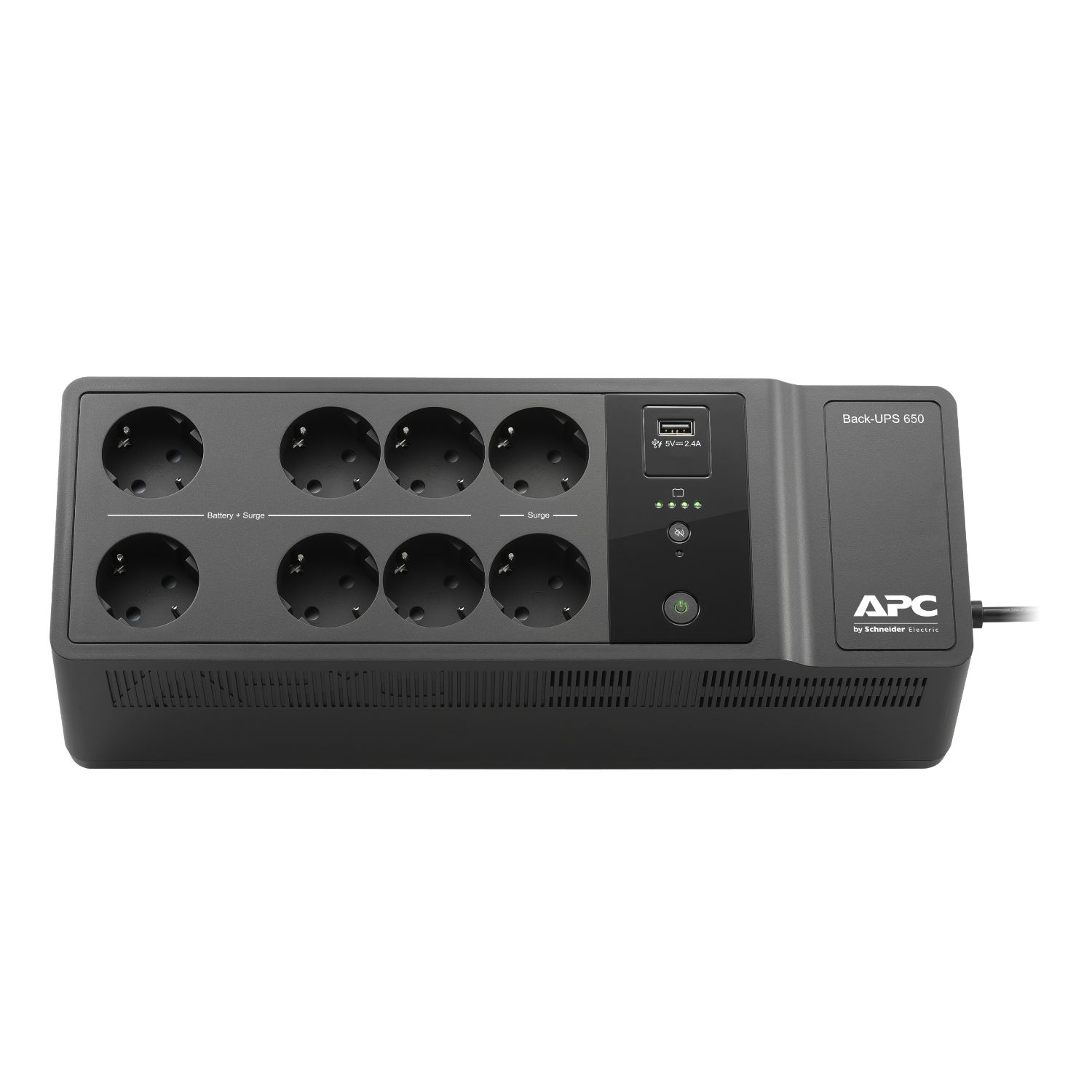 BE650G2-GR - S.A.I. APC 650VA 400W 8xSchuko 1xUSB-A/Carga Negra (BE650G2-GR)
