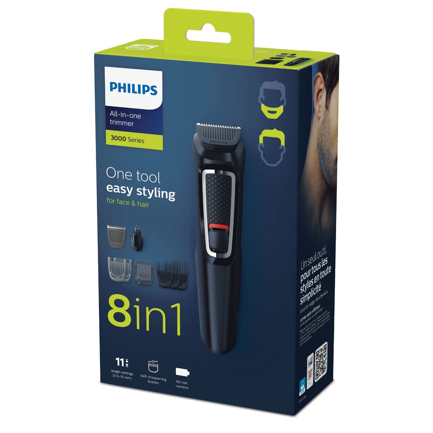MG-3730/15 - Cortapelos Philips Multigroom Serie 8000 8 en 1 con Bater�a 11 Accesorios Negro (MG-3730/15)