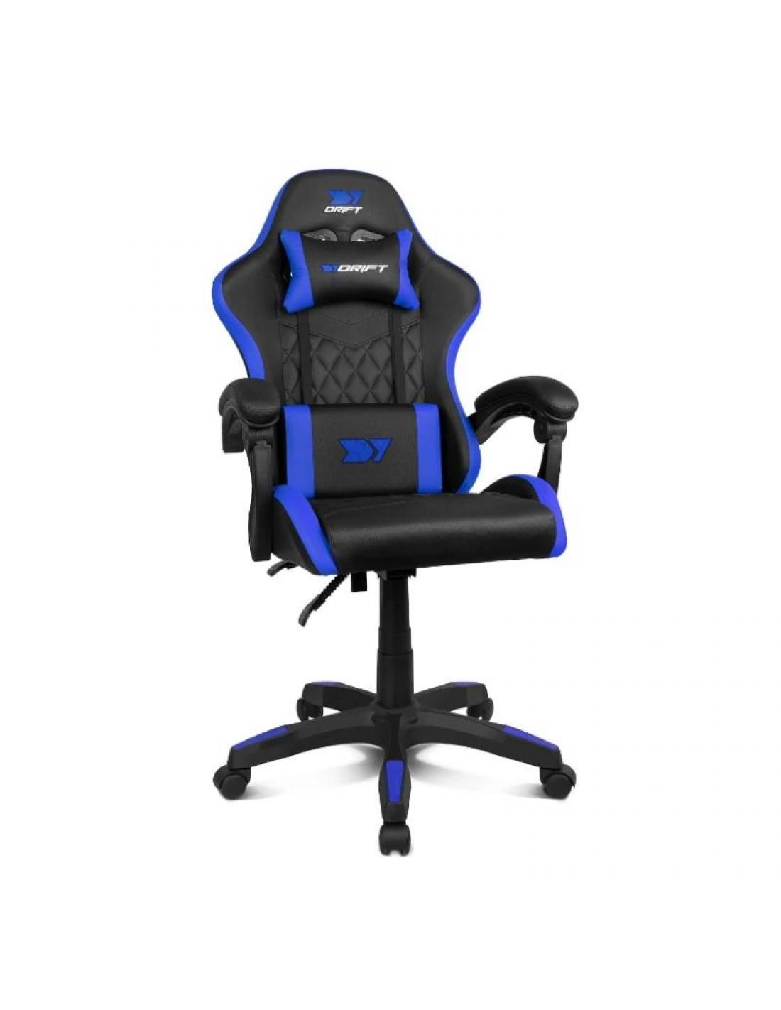DR35EBL - Silla Gaming Drift Negra/Azul el�ctrico, Reposabrazos acolchados, Pist�n de clase 3, Regulable en altura, Respaldo reclinable, Coj�n lumbar y cervical, hasta 100Kg. (DR35EBL)